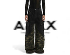 Layered Camo Wide Cargo Pants
