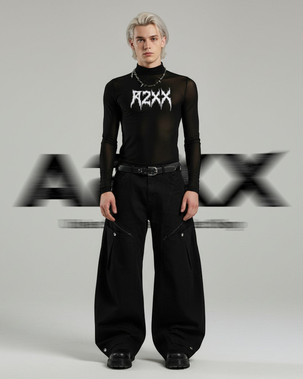 Voidline Black Wide Cargo Pants