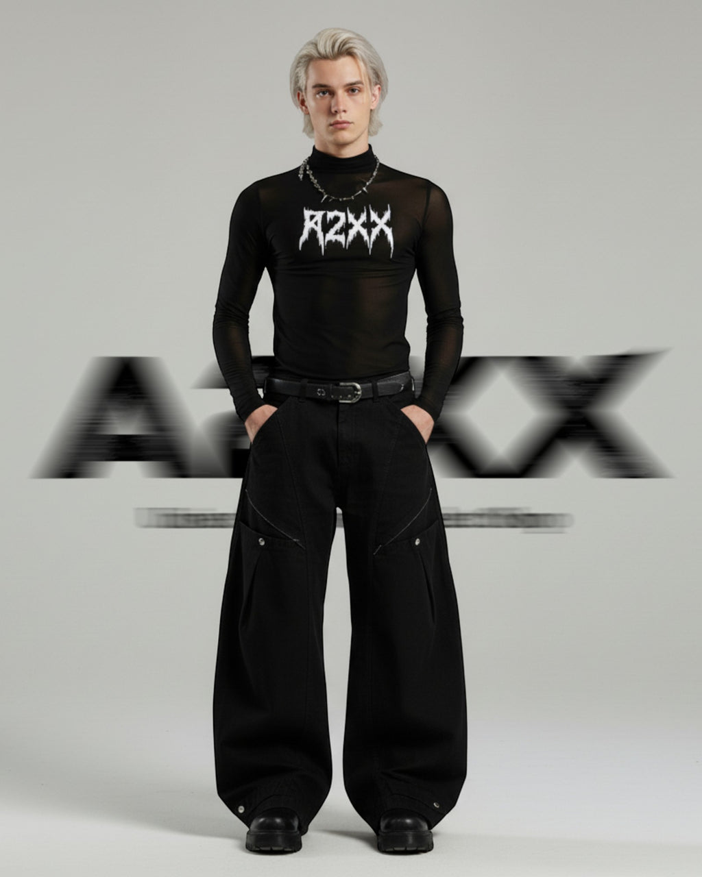 Voidline Black Wide Cargo Pants