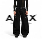 Voidline Black Wide Cargo Pants
