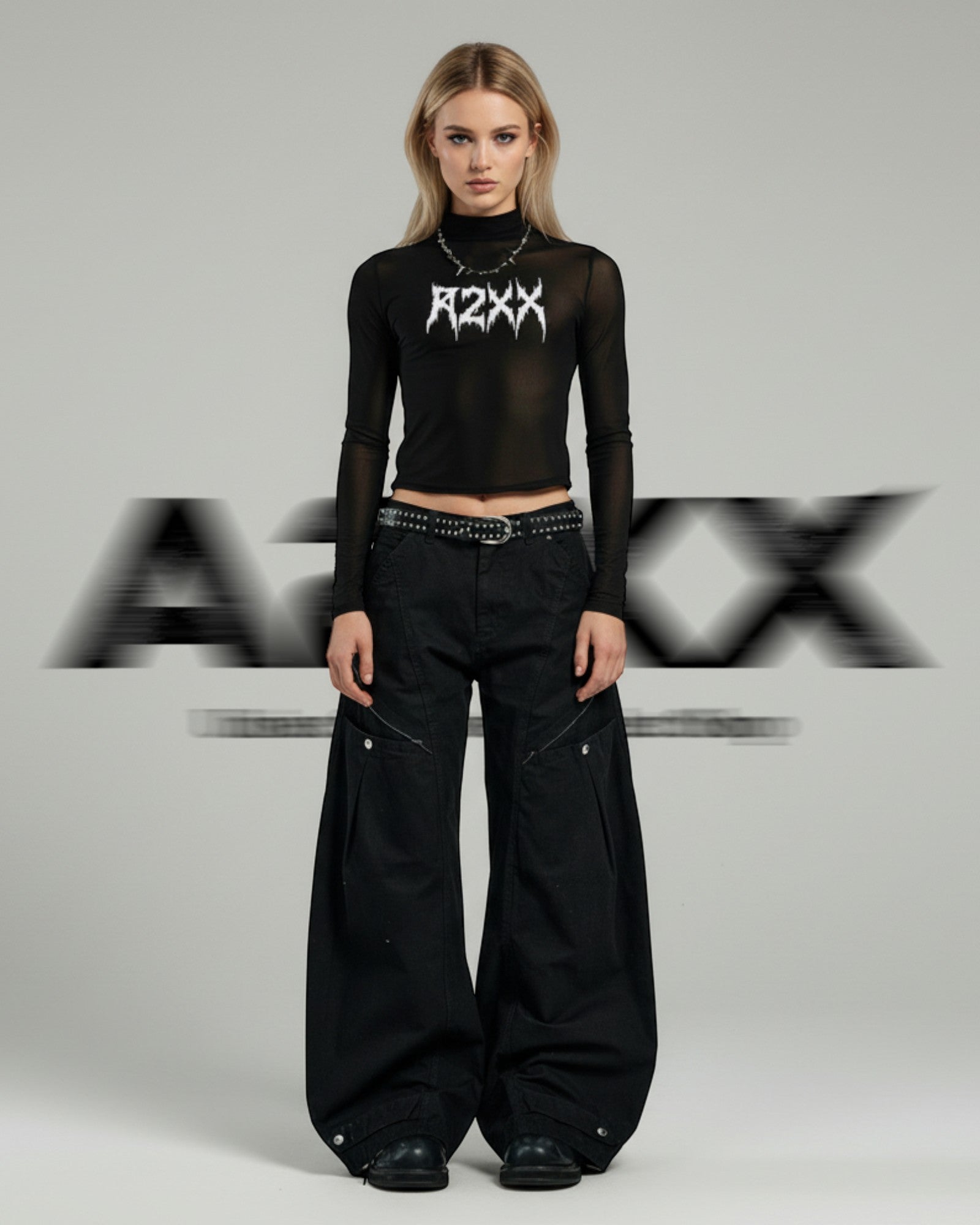 Voidline Black Wide Cargo Pants