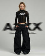 Voidline Black Wide Cargo Pants