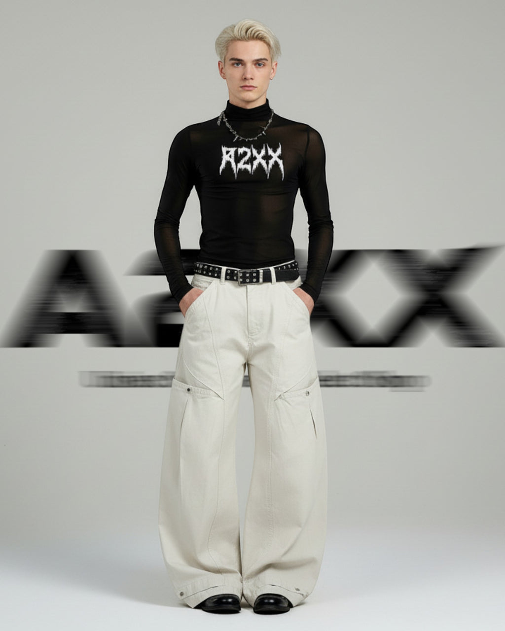 Voidline Ivory Wide Cargo Pants