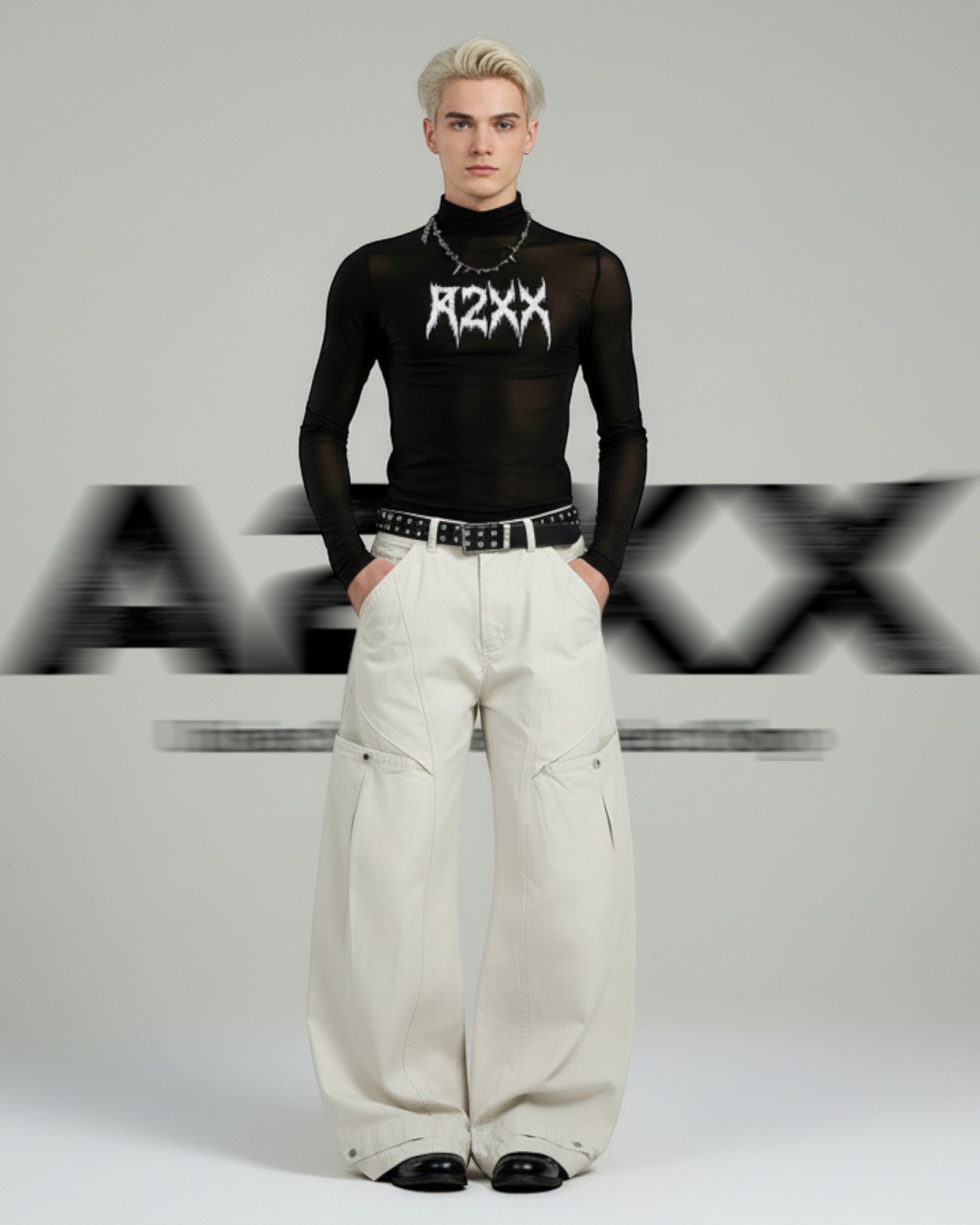 Voidline Ivory Wide Cargo Pants
