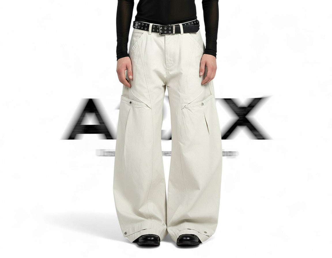 Voidline Ivory Wide Cargo Pants
