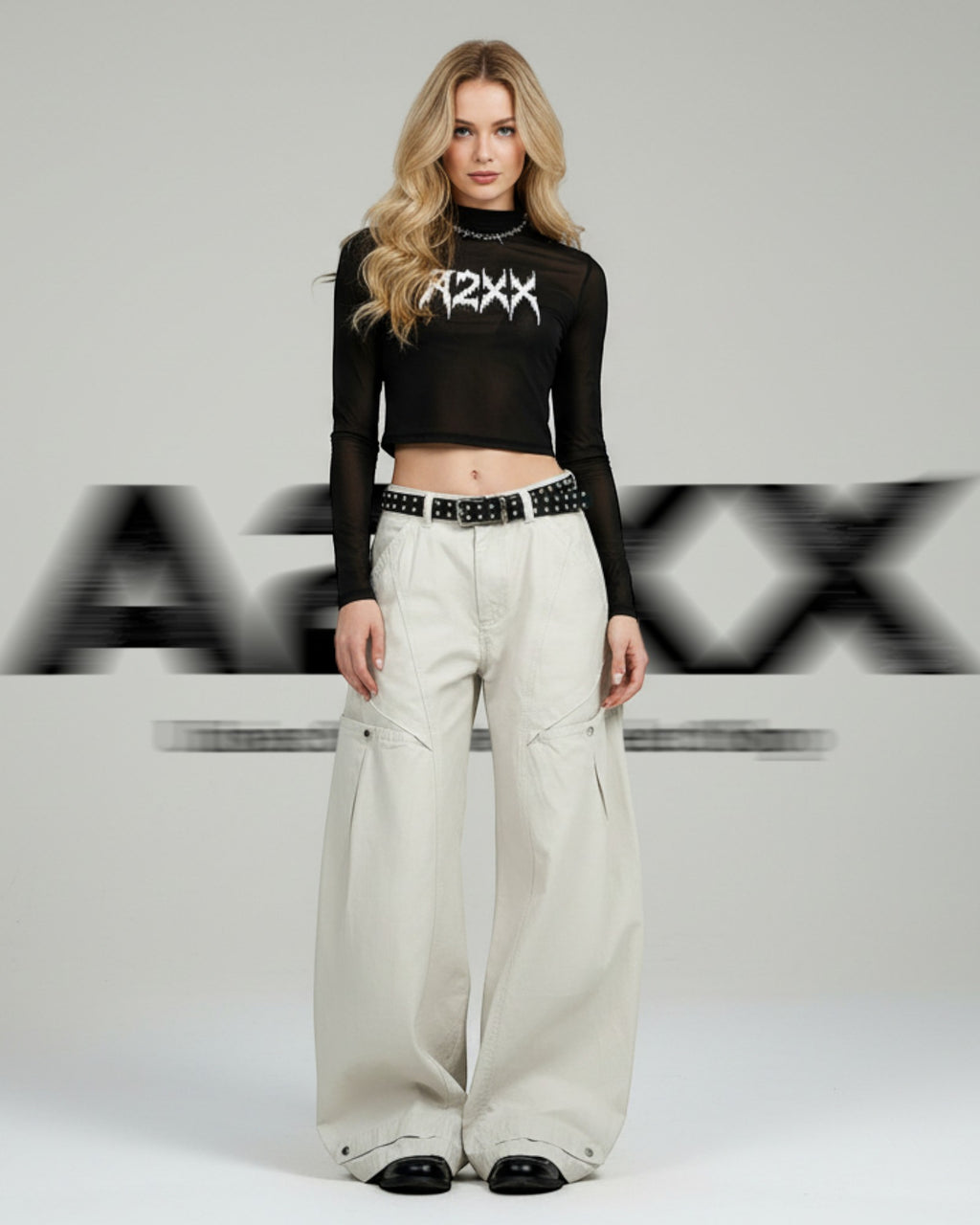 Voidline Ivory Wide Cargo Pants