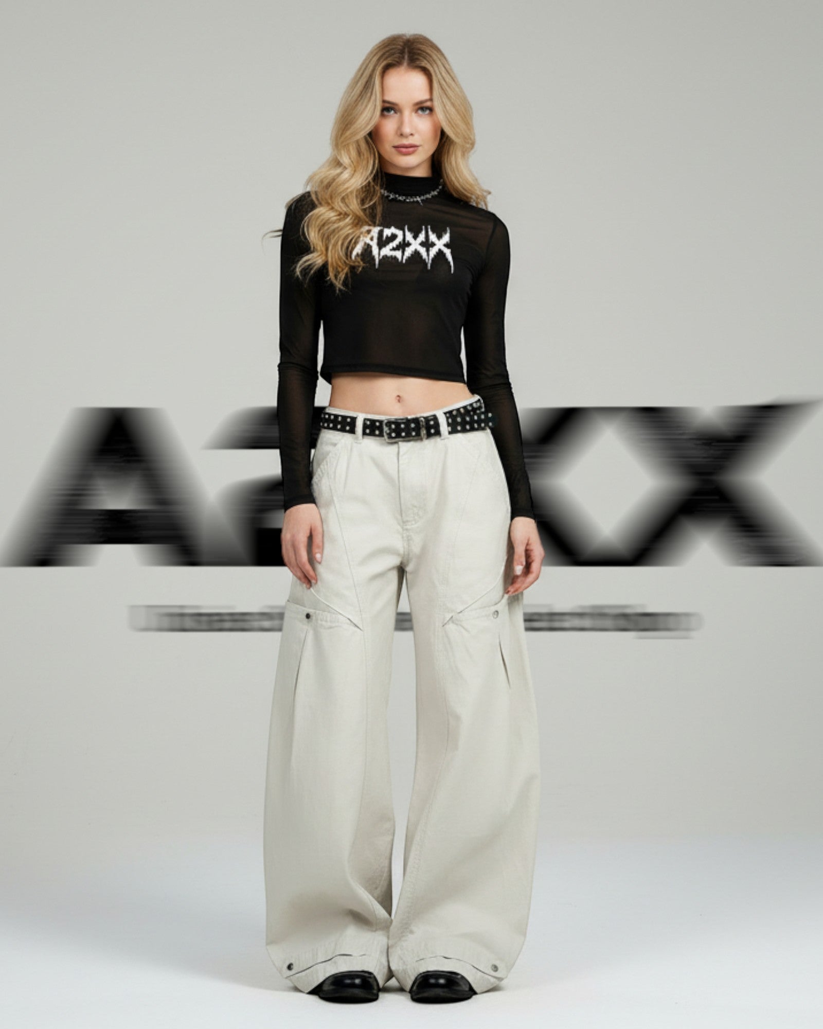 Voidline Ivory Wide Cargo Pants
