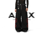 Red Serpent Wide Denim Pants