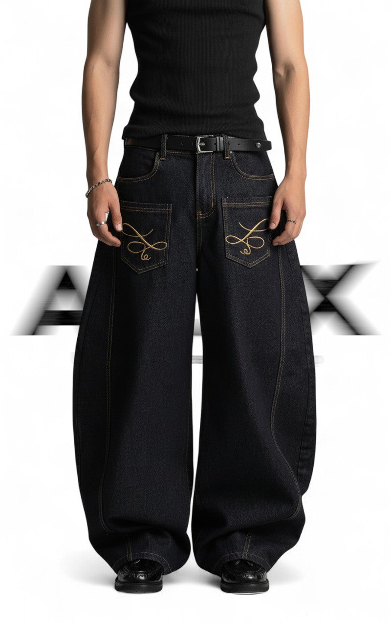 Infinity Loop Baggy Denim Pants