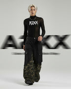 Layered Camo Wide Cargo Pants