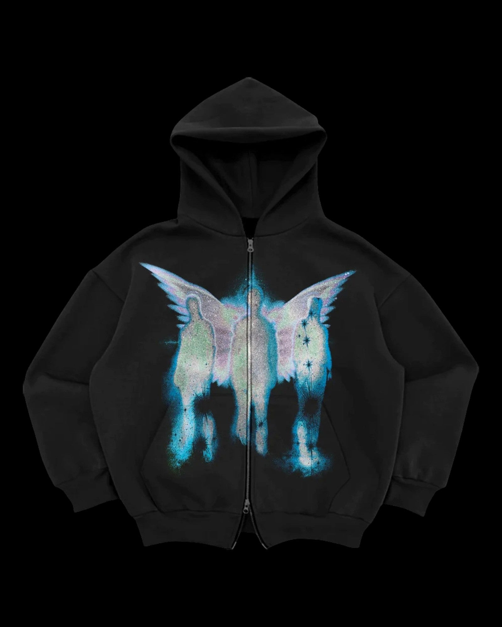 Neon Wraith Wing Zip Hoodie